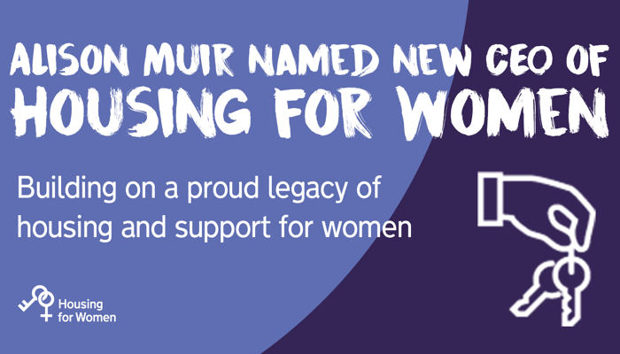 logo for Alison Muir named new CEO of Housing for Women 